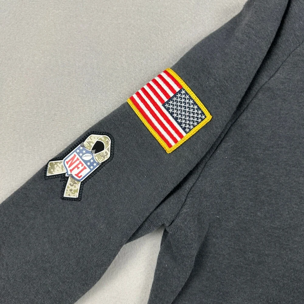 Carolina Panthers Hoodie Women Small Gray Nike On Field Salute Service Collar *